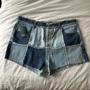 Wild Fable Patchwork Jean Shorts - Blue Mix